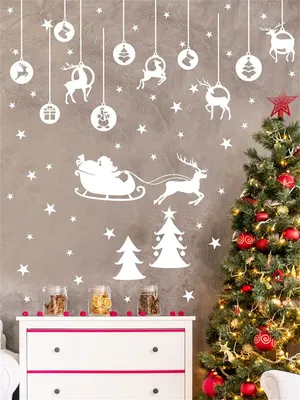 Интерьерные новогодние наклейки VEROL Новый Год украшения для Нового года  декор на стену - купить в Москве, цены на Мегамаркет