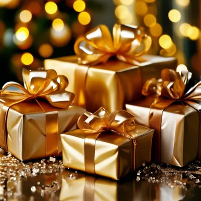 Новогодние подарки, очень красивые, …» — создано в Шедевруме