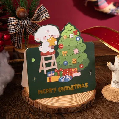 Новогодние открытки, «Новый год — время чудес. Олени» - купить по цене 10  руб. в интернет-магазине CRAFT ROOM