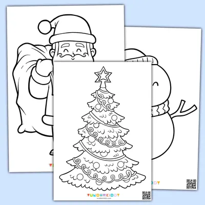 Раскраски Новогодние открытки распечатать бесплатно в формате А4 (16  картинок) | RaskraskA4.ru