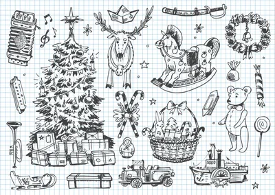 Наклейка Новогодние рисунки на Стену – Купить | Виниловые стикеры из  каталога интернет магазина allstick.ru