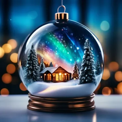 Стеклянный Новогодний шар со снегом…» — создано в Шедевруме