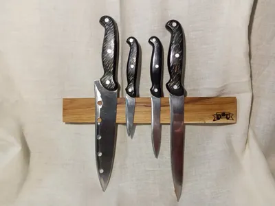 Набор из 4-х ножей для стейка из дамасской стали 12 см деревянная рукоять  светлое дерево серия Наборы кухонных ножей Heimcut HC/STEAK-4-SET-AUS10-OL  с доставкой - Posudamart.Ru
