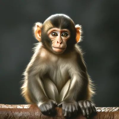 Фото обезьянки , очень милая, сидит …» — создано в Шедевруме