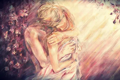 Нежные объятия и поцелуй пары в любви Стоковое Изображение - изображение  насчитывающей единение, влюбленность: 205143595