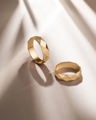 Массивные гладкие обручальные кольца из розового золота