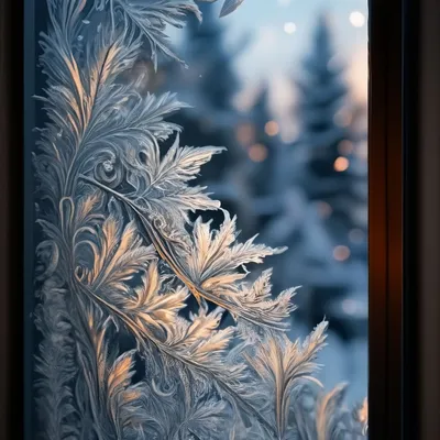 Зимние узоры на окне, красивые …» — создано в Шедевруме