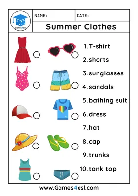 Girl's Clothes Mini Coloring Book Activity - Ezpzlearn.com
