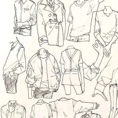 Рисунки одежды карандашом для срисовки (70 фото) ✏