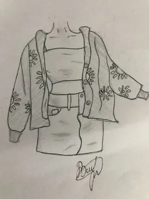 Рисунки для срисовки девушки в одежде (32 шт)