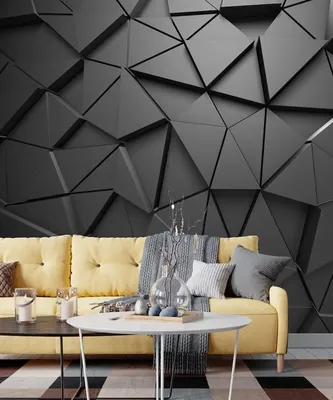 3D-обои однотонные геометрические абстрактные серые треугольные фоновые черные  обои с отклеиванием и наклейкой Настенная роспись для гостиной модная  офисная стена De | AliExpress