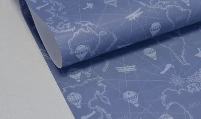 Обои бумажные синие однотонные с рисунком воздушный шар и карта 0,53*10м  (ID#1323125114), цена: 121 ₴, купить на Prom.ua
