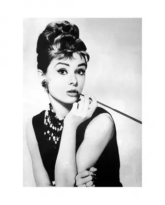 Обои на рабочий стол Портрет британской актрисы Audrey Hepburn / Одри  Хепберн, by Lemon Cat, обои для рабочего стола, скачать обои, обои бесплатно