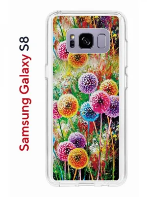 Чехол на Samsung Galaxy S8 Kruche Print Одуванчики,противоударный бампер,с  защитой камеры, купить в Москве, цены в интернет-магазинах на Мегамаркет