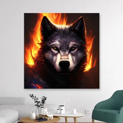 Синий Огненный Волк - онлайн-пазл