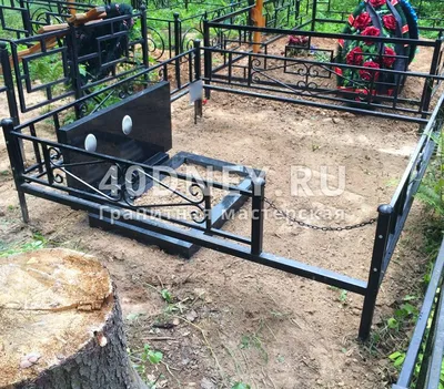 Купить ограду на могилу из нержавеющей стали с крестом Нж-1 в Москве