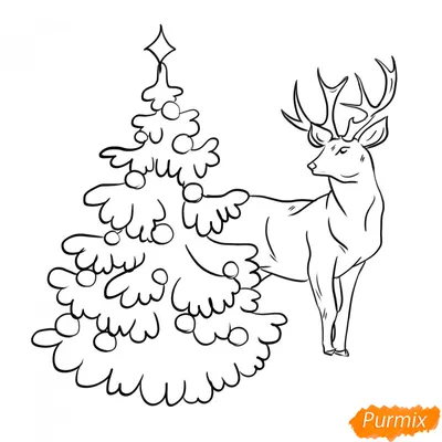 Олень новогоднее украшение рисунок елочка, олень, млекопитающее,  позвоночный, рождественские украшения png | PNGWing