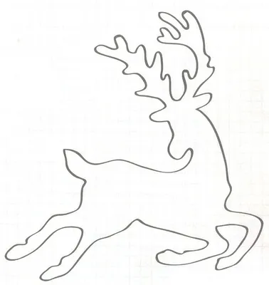 Шаблоны рисунков с новогодним оленем для детей.