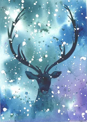 Красивые новогодние картинки с северным оленем 🦌🎅🛷 | Волшебный мир  иллюстраций | Дзен