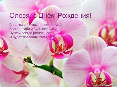 Праздничная, красивая, женственная открытка с днём рождения Олесе - С  любовью, Mine-Chips.ru