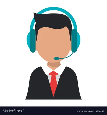 Call center agent operator avatar Royalty Free Vector Image