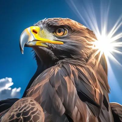 Орел на фоне солнца и голубого …» — создано в Шедевруме