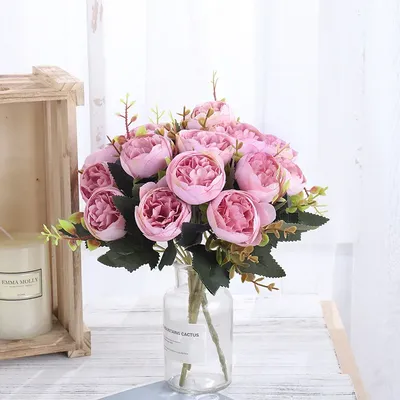 Искусственные розы, цветы высокого качества, шелк, искусственный цветок,  букет для дома и сада, Свадебный декор AC889 | AliExpress