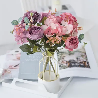 Искусственные цветы пони, украшение для свадьбы, дома, осени, большой букет  высокого качества, роскошная композиция из искусственных цветов «сделай  сам» | AliExpress