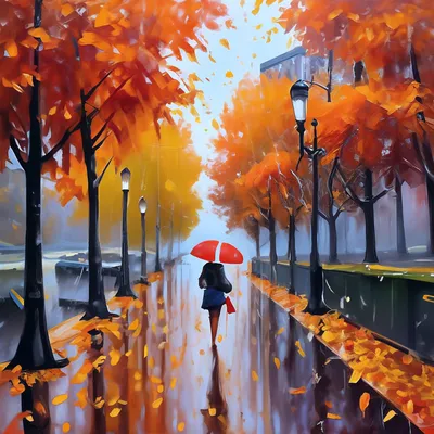 Осень, дождь» — создано в Шедевруме