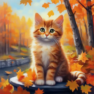 Надпись «хорошего дня» осень кот …» — создано в Шедевруме