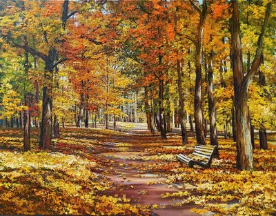 яркие осенние деревья на берегу реки. рисунки Иллюстрация штока -  иллюстрации насчитывающей нарисовано, озеро: 233101088