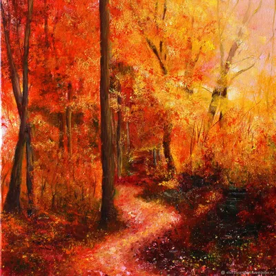 Осень в парке» картина Бойко Дмитрия маслом на холсте — купить на ArtNow.ru