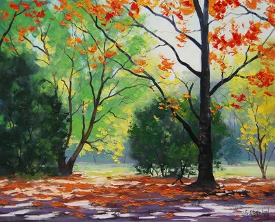 Рисунок осень в лесу - 72 фото