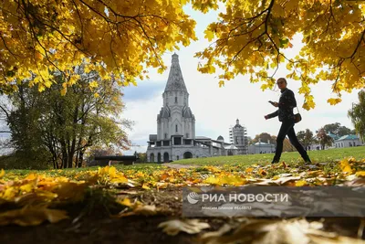 Золотая осень в Москве - городской пейзаж маслом
