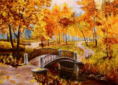 Скачать обои осень, лес, природа, арт, золотая осень, раздел живопись в  разрешении 1920x1080