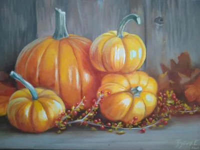 Осенний натюрморт рисунок красками - 81 фото