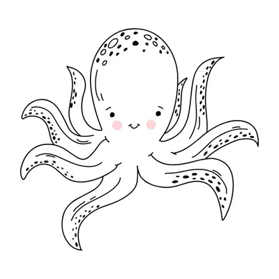 Милый осьминог с пузырями воды Иллюстрация вектора - иллюстрации ... |  Иллюстрации и плакаты, Иллюстрация осьминога, Осьминог