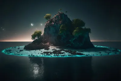 Скачать обои Зеленый остров в океане на рабочий стол из раздела картинок  Тропические
