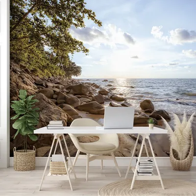 Тропический остров в океане, качественные широкоформатные обои для рабочего  стола Full HD 1920x1200
