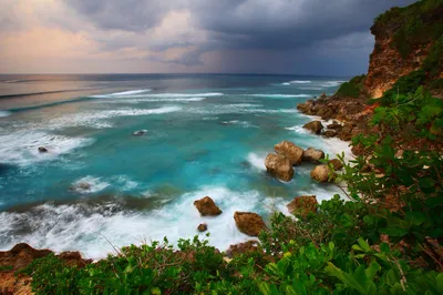 Фотографии гавайские острова США Утес Океан Природа Небо 600x800