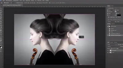 Как отзеркалить изображение в Photoshop - Уроки по Adobe