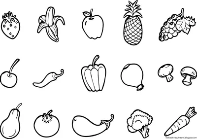 куча фруктов и овощей на этом рисунке, картинка с фруктами раскрасить,  фрукты, еда фон картинки и Фото для бесплатной загрузки