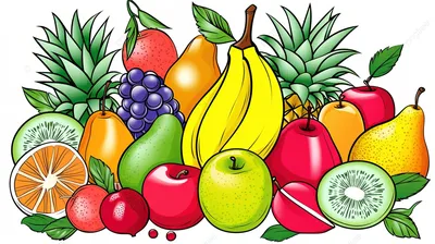 Детские рисунки овощи и фрукты - 79 фото