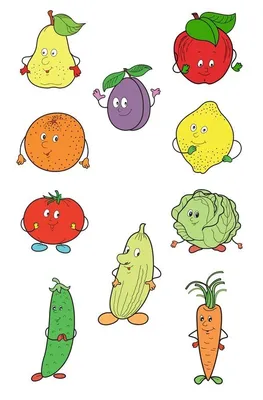 Рисунки для срисовки фрукты и овощи - 80 фото