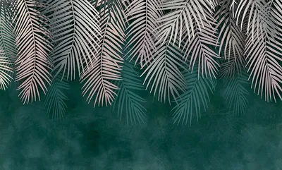 Купить фотообои Пальмовые листья бежевые на черном фоне AM024B на сайте  интернет магазина недорого с доставкой по России, цена, отзывы