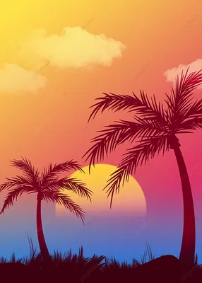 Пальмы закат градиентный фон Обои Изображение для бесплатной загрузки -  Pngtree