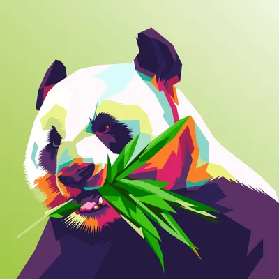 Digital Art Neon Cute Panda, Baby Panda Abstract Art Stock Illustration |  Adobe Stock