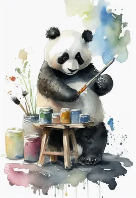 red, panda, street art,