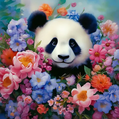 Mедвежонок Panda и красные розы - Lillepidu