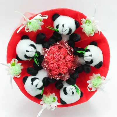 Panda with flowers в 2023 г | Панда, Цветы